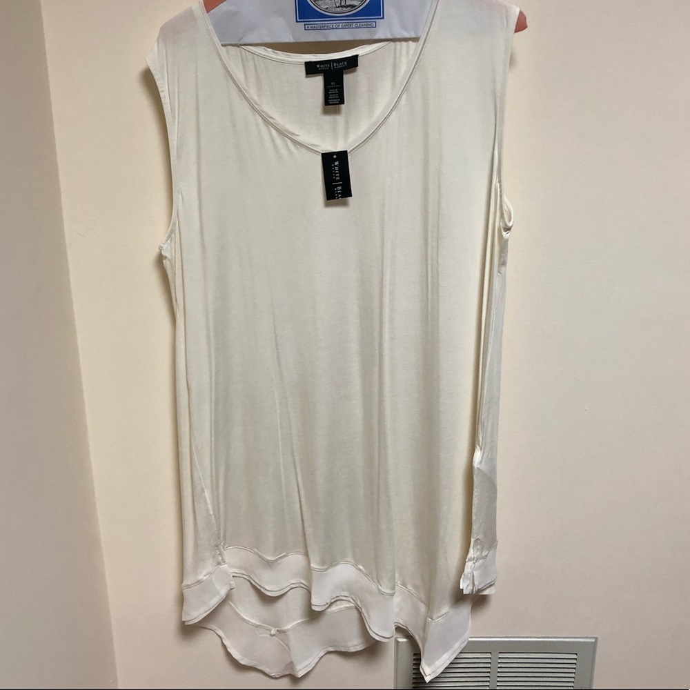 WHBM asymmetrical sleeveless tunic NWT